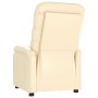 Sillón reclinable de cuero sintético crema