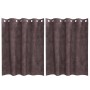 Cortina con cortinas 2 pcs Marrón 140 x 140 cm Terciopelo
