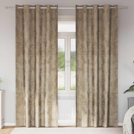 Cortina con cortinas 2 pcs champán 260 x 140 cm Terciopelo