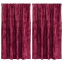 Cortina 2 pcs Rojo vino tinto 140 x 140 cm Terciopelo