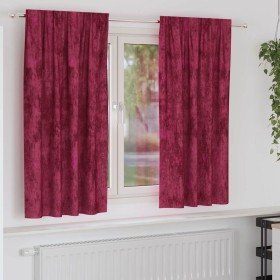 Cortina 2 pcs Rojo vino tinto 175 x 140 cm Terciopelo Cortina 2 pcs Rojo vino tinto 175 x 140 cm Terciopelo