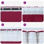 Cortina 2 pcs Rojo vino tinto 245 x 140 cm Terciopelo