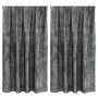 Cortina con cortinas 2 pcs Gris 140 x 140 cm Terciopelo