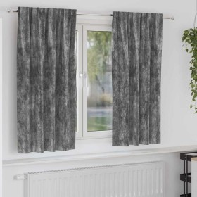 Cortina con cortinas 2 pcs Gris 175 x 140 cm Terciopelo