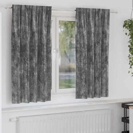 Cortina con cortinas 2 pcs Gris 175 x 140 cm Terciopelo