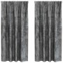 Cortina con cortinas 2 pcs Gris 175 x 140 cm Terciopelo