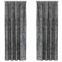 Cortina con cortinas 2 pcs Gris 245 x 140 cm Terciopelo