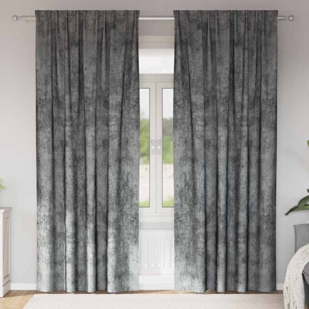 Cortina con cortinas 2 pcs Gris 260 x 140 cm Terciopelo