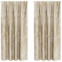 Cortina con cortinas 2 pcs Crema 175 x 140 cm Terciopelo