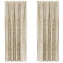 Cortina con cortinas 2 pcs Crema 245 x 140 cm Terciopelo