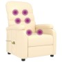 Sillón de masaje de cuero sintético crema