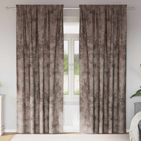 Cortina con cortinas 2 pcs Capuchino 245 x 140 cm Terciopelo