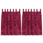 Cortina con cortinas 2 pcs Rojo vino 140 x 140 cm Terciopelo