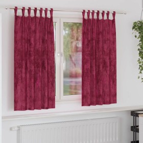 Cortina 2 pcs Rojo vino tinto 175 x 140 cm Terciopelo