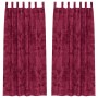 Cortina 2 pcs Rojo vino tinto 225 x 140 cm Terciopelo