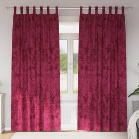 Cortina 2 pcs Rojo vino tinto 260 x 140 cm Terciopelo Cortina 2 pcs Rojo vino tinto 260 x 140 cm Terciopelo
