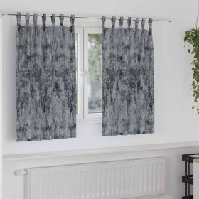 Cortina con cortinas 2 pcs Gris plata 140 x 140 cm Terciopelo