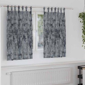 Cortina con cortinas 2 pcs Gris plata 140 x 140 cm Terciopelo Cortina con cortinas 2 pcs Gris plata 140 x 140 cm Terciopelo