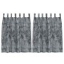 Cortina con cortinas 2 pcs Gris plata 140 x 140 cm Terciopelo