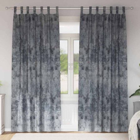 Cortina con cortinas 2 pcs Plateado 245 x 140 cm Terciopelo