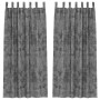 Cortina con cortinas 2 pcs Gris 245 x 140 cm Terciopelo