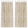 Cortina con cortinas 2 pcs Crema 260 x 140 cm Terciopelo
