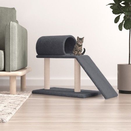 Katzenkratzbaum mit Tunnel und dunkelgrauer Leiter 55,5 cm von vidaXL, Katzenmöbel - Ref: Foro24-171791, Preis: 41,50 €, Raba...