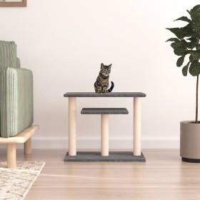 Postes rascadores para gatos con plataformas gris oscuro 62,5cm