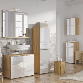 Germania Armario de baño GW-Avino 34x39x85 cm blanco y roble