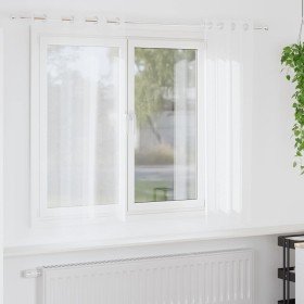 Cortinas con cortinas 2 pcs Blanco 140x175cm Poliéster Cortinas con cortinas 2 pcs Blanco 140x175cm Poliéster