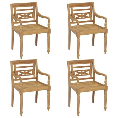Batavia Stühle 4 Einheiten massives Teakholz von vidaXL, Gartenstühle - Ref: Foro24-3073292, Preis: 472,98 €, Rabatt: %