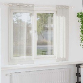 Cortinas con cortinas 2 pcs Crema 140x175cm Poliéster Cortinas con cortinas 2 pcs Crema 140x175cm Poliéster