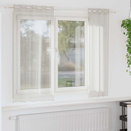 Cortinas con cortinas 2 pcs Crema 140x175cm Poliéster