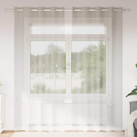 Cortinas con cortinas 2 pcs Crema Poliéster