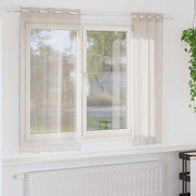 Cortinas con cortinas 2 pcs Arena 140x175cm Poliéster Cortinas con cortinas 2 pcs Arena 140x175cm Poliéster