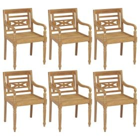 Sillas Batavia 6 unidades madera maciza de teca de vidaXL, Sillas de jardín - Ref: Foro24-3073293, Precio: 707,72 €, Descuent...