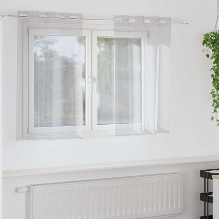 Cortinas con cortinas 2 pcs Gris claro 140x140cm Poliéster