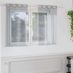 Cortinas con cortinas 2 pcs Gris oscuro Poliéster Cortinas con cortinas 2 pcs Gris oscuro Poliéster