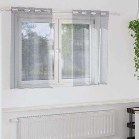 Cortinas con cortinas 2 pcs Gris oscuro Poliéster Cortinas con cortinas 2 pcs Gris oscuro Poliéster