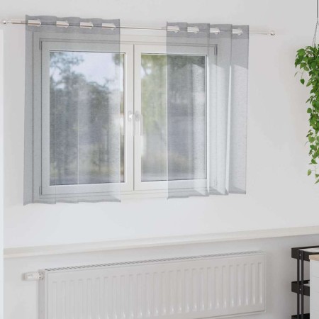 Cortinas con cortinas 2 pcs Gris oscuro Poliéster