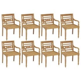 Batavia Stühle 8 Einheiten aus massivem Teakholz von vidaXL, Gartenstühle - Ref: Foro24-3073294, Preis: 1,00 €, Rabatt: %