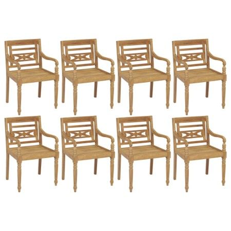Batavia Stühle 8 Einheiten aus massivem Teakholz von vidaXL, Gartenstühle - Ref: Foro24-3073294, Preis: 1,00 €, Rabatt: %