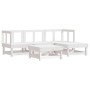 Gartenmöbel-Set 5-teilig und Kissen aus massivem Holz weiß von vidaXL, Gartensets - Ref: Foro24-3185788, Preis: 438,87 €, Rab...