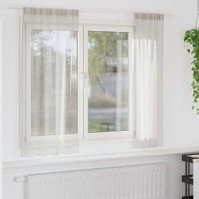 Cortinas con cortinas 2 pcs Crema Poliéster Cortinas con cortinas 2 pcs Crema Poliéster