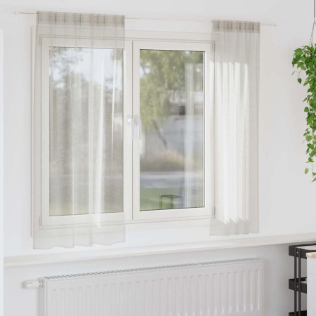 Cortinas con cortinas 2 pcs Crema Poliéster