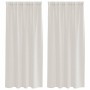 Cortinas con cortinas 2 pcs Crema Poliéster