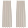 Cortinas con cortinas 2 pcs Arena 140x175cm Poliéster