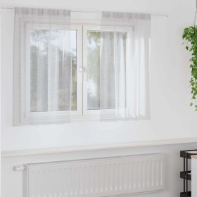 Cortinas con cortinas 2 pcs Gris claro Poliéster Cortinas con cortinas 2 pcs Gris claro Poliéster