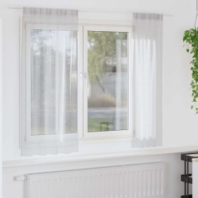 Cortinas con cortinas 2 pcs Gris claro Poliéster