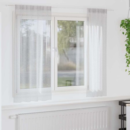 Cortinas con cortinas 2 pcs Gris claro Poliéster